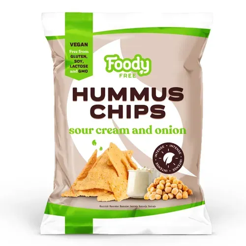 Chipsuri Hummus cu Ceapă și Smântână, 50g | Foody Free