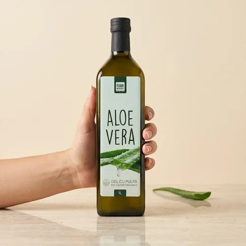 Aloe Vera - gel cu pulpă 1L | Rawboost
