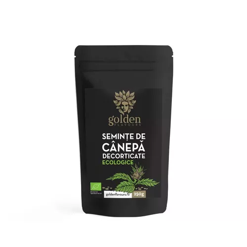 Semințe decorticate de cânepă ecologice, 250g | Golden Flavours
