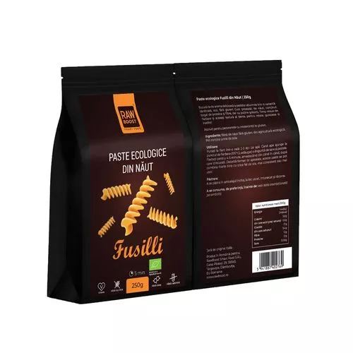 Paste Fusilli din Năut ECO, Fără Gluten, 250g | Rawboost