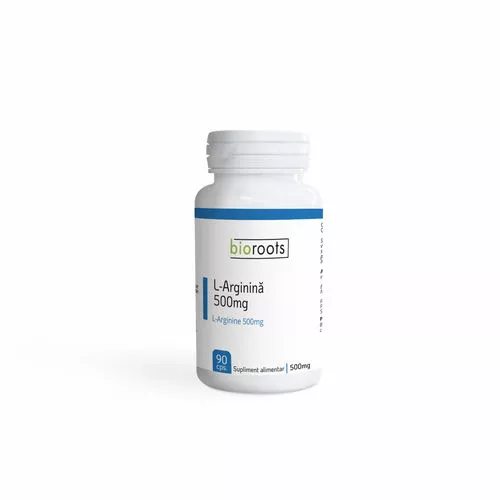 L-Arginină 500mg, 90 capsule vegetale | Bioroots