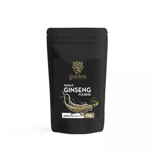 Ginseng Panax pulbere 100% naturală, 70g | Golden Flavours