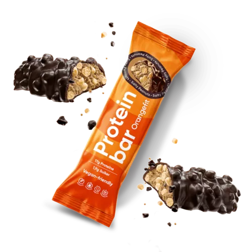 Salty Peanuts - Baton Proteic Crocant cu Ciocolată și Arahide Sărate, 50g | Orangefit