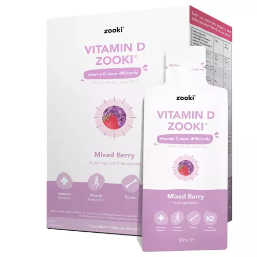 Vitamina D + K2 lipo-shield, cu aromă de fructe de pădure | Zooki