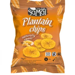 Chipsuri de banane (Plantain) naturale, 75g | SaMai