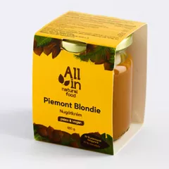 Cremă de nuga vegană, Piemont Blondie, cu migdale și alune de pădure, 180g | All in - Natural food